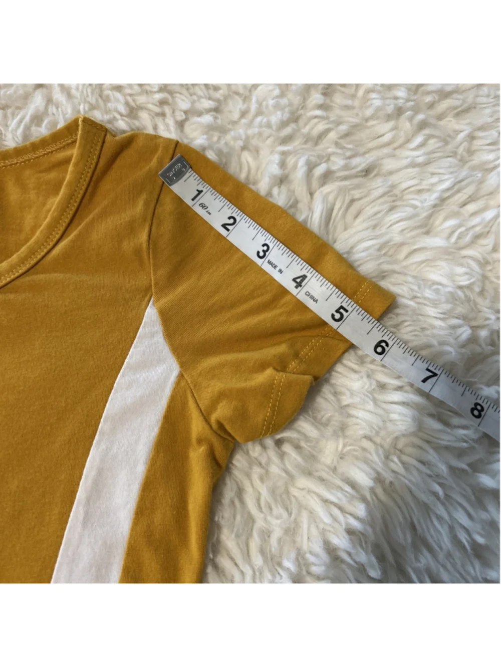 Heart & Hips Small 90’s Style T Shirt Dress Mustard & White Stretchy Comfortable